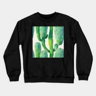 Watercolor cactus plant cactus pattern Crewneck Sweatshirt